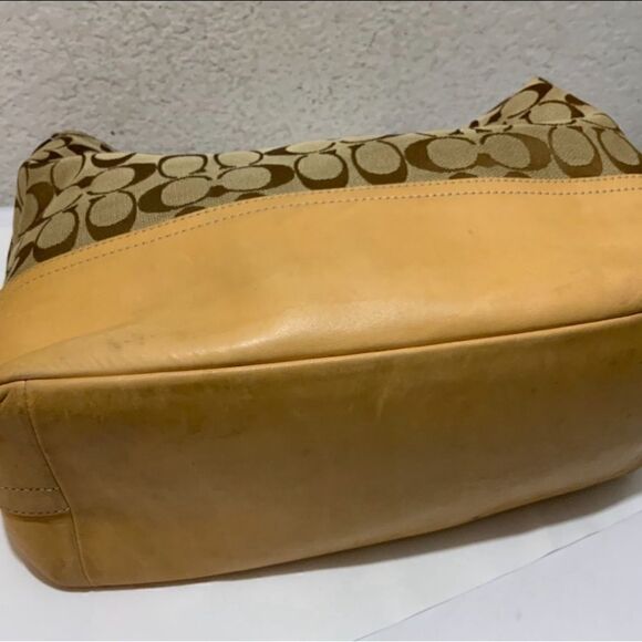 Coach 2156 tan Signature Fabric Leather Hobo Bag - Picture 5 of 6